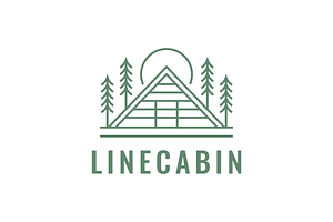 wood house line minimal logo design, a Branding & Logo Template by devastd