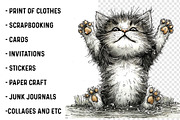 Whimsical Summer Cats Clipart, an Illustration by SinaCreation (Thumbnail 3 of 7)