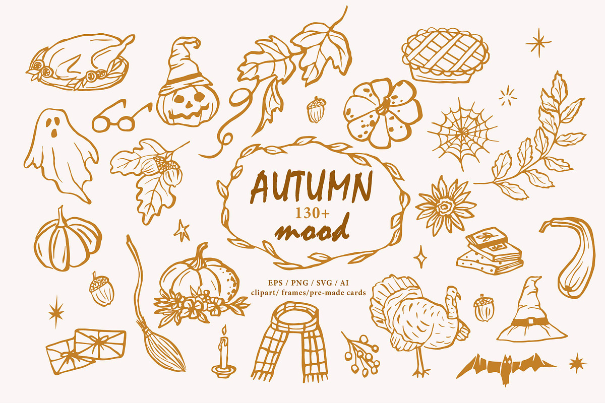Whimsical Autumn Mood collection, an Object Illustration by RaDavCrafts (Photo 1 of 10)