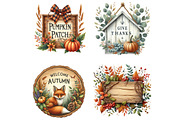Autumn Wooden Signs Clipart, an Illustration by DreamArtGraphic (Thumbnail 4 of 4)