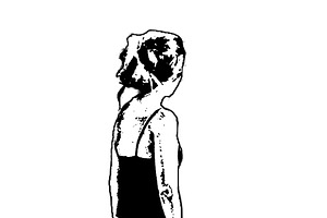 Isolated graphic of blonde mature woman with bag walking, a Person Illustration by DanFLCreativo