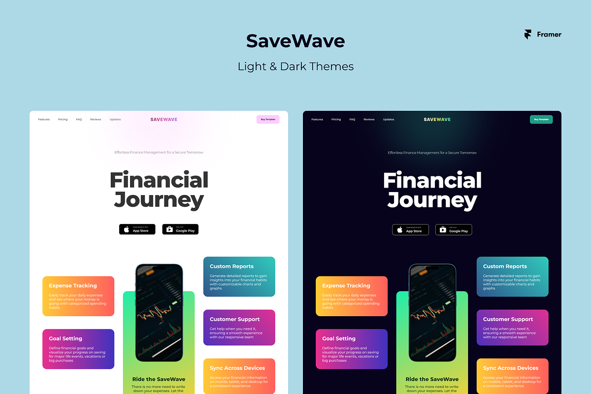 SaveWave - App Landing Page, a Landing Page Template by Helpful Hues (Photo 2 of 4)