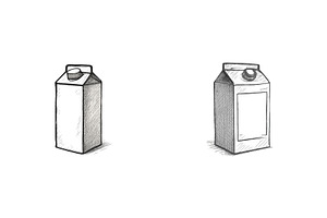 Simple sketches of two empty milk, an Illustration by ZinetroN