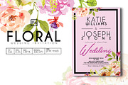 Floral Wedding Invitation, an Invitation Template by Tiaga (Thumbnail 1 of 3)