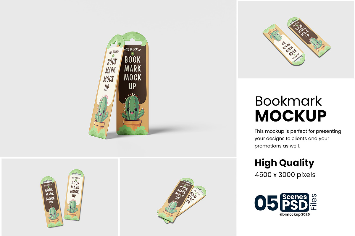 Bookmark Mockup, a Product Mockup by bimockup (Photo 1 of 6)