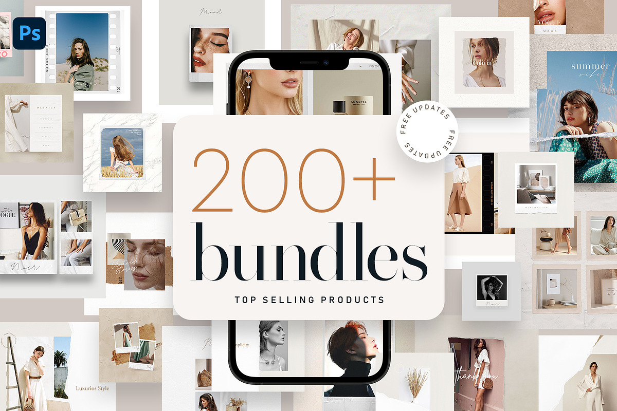200 Social media bundles sale!, a Marketing Template by Helloxandro (Photo 1 of 16)
