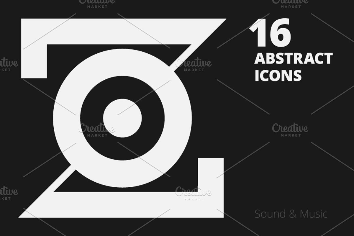 16 Abstract Icons. Sound & Music, a Branding & Logo Template by Youhhou (Photo 2 of 2)
