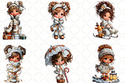 Whimsical Christmas Dolls Clipart, an Illustration by Black Bird Studio (Thumbnail 4 of 6)