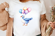 Watercolor Colorful Goose Clipart, an Illustration by Canvas Craft (Thumbnail 4 of 7)