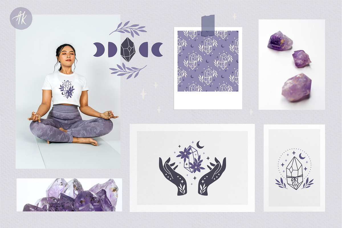 Mystical Crystals Hand Drawn Set, an Object Graphic by Alena Koval (Photo 2 of 18)