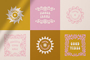 Groovy flowers - vector elements, a Background Graphic by venimo (Thumbnail 3 of 6)