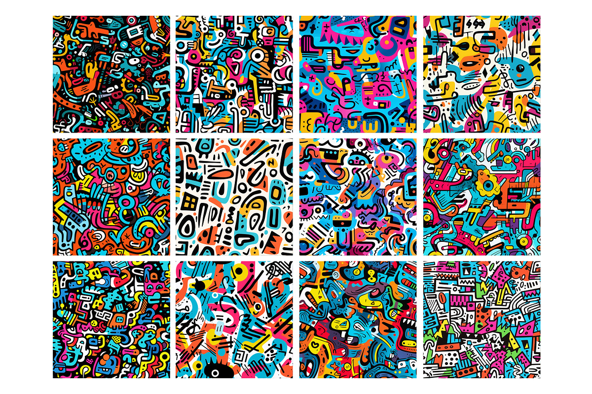 Doodles Graffiti Seamless Pattern, a Pattern Graphic by Forhadx5 (Photo 5 of 7)