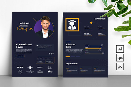 Minimal CV Template | Resume Templates ~ Creative Market