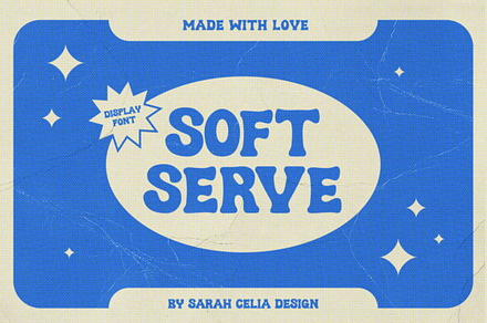 Soft Serve Retro Display Font, a Serif Font by Sarah Celia Design