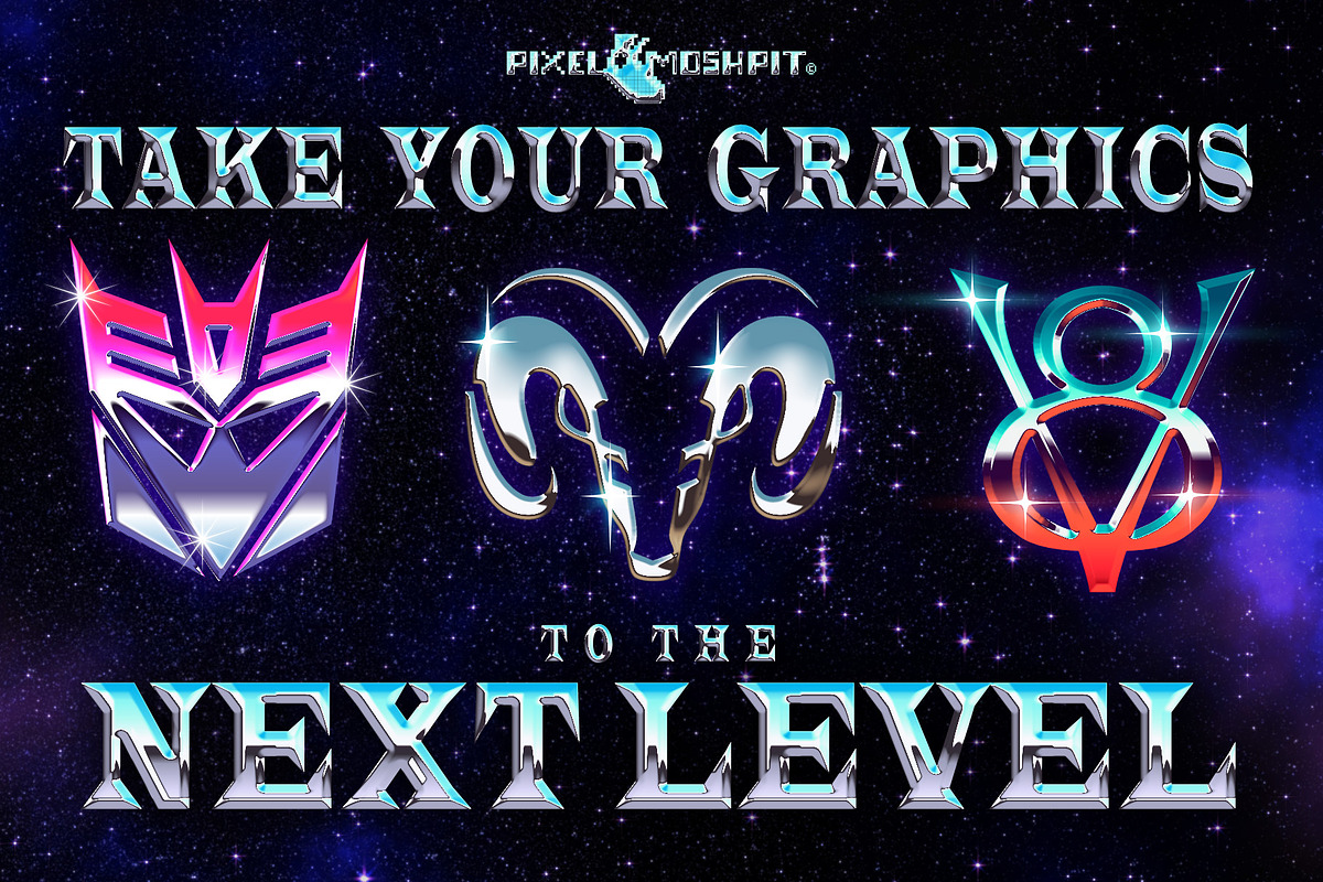 Heavy Metal Chrome Layer Styles, a Layer Style Add-On by PixelMoshpit (Photo 5 of 5)
