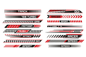 Racing stripe decals with motorcycle, an Object Illustration by art PVP - market