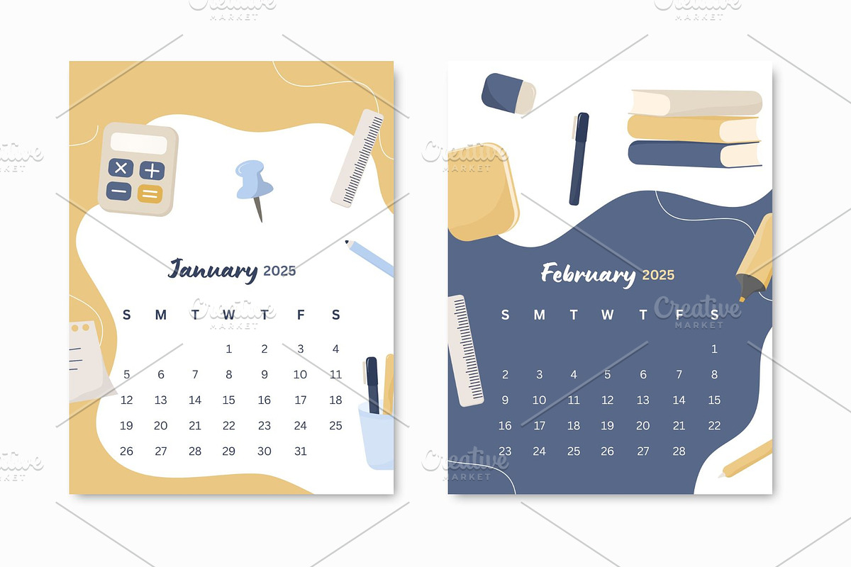 2025 Calendar-School Theme, a Presentation Template by ryelart.design (Photo 6 of 11)