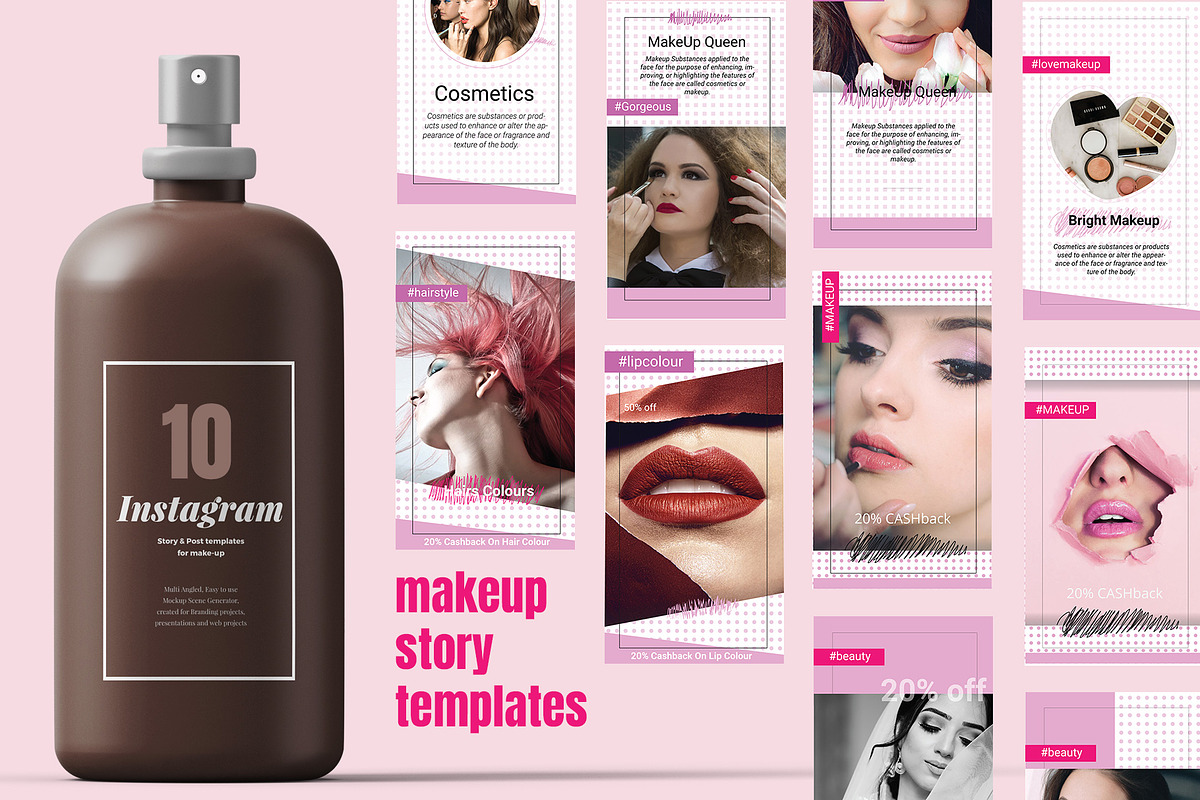 Makeup instagram social media kit, a Social Media Template by Mehul Munjani (Photo 2 of 8)