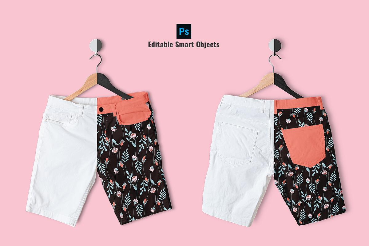Female Cargo Short Pants Mockup, a Bottom Mockup by Designertale (Photo 2 of 6)