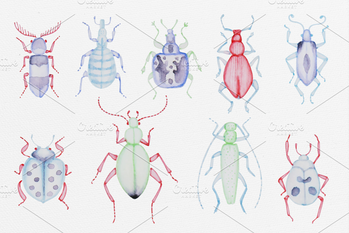 Pastel Bugs, a Pattern Graphic by Petite Salade (Photo 4 of 4)