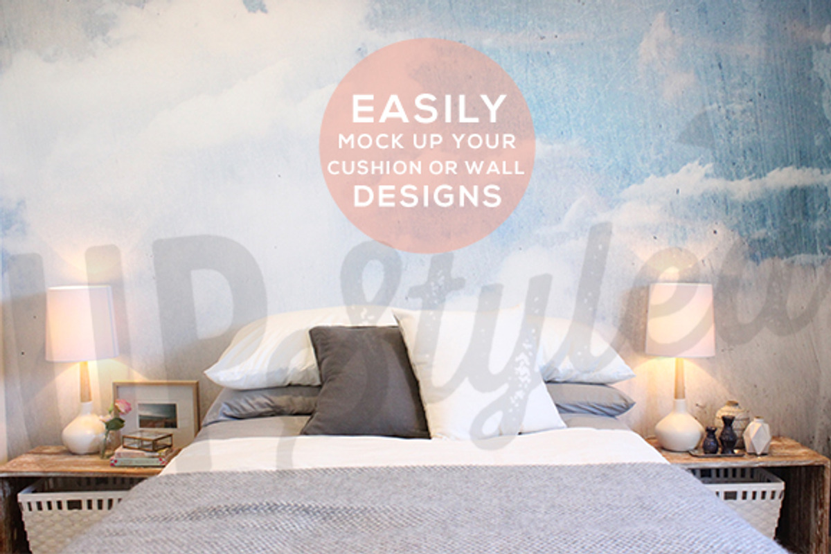 F200 Bed Wall Mock Up, a Product Mockup by UpStyled (Photo 2 of 2)