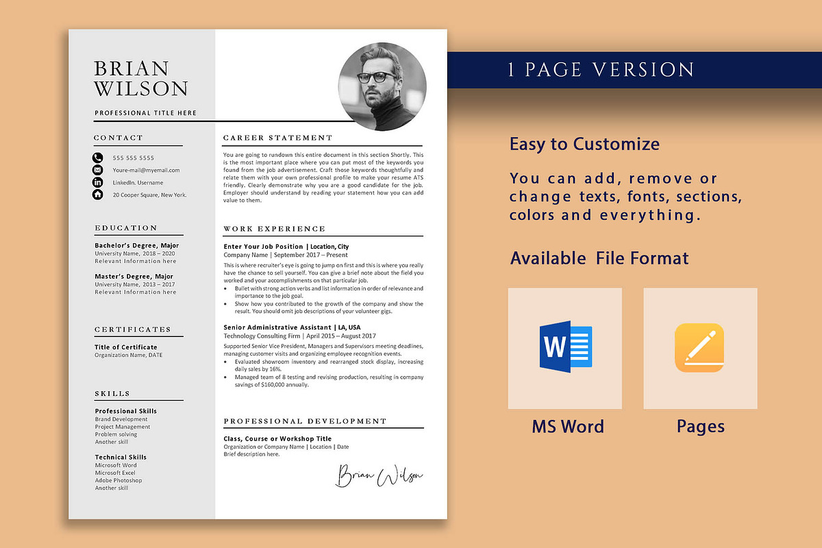 Professional Resume Template Pack, a Resume Template by VictoriousVita (Photo 2 of 8)