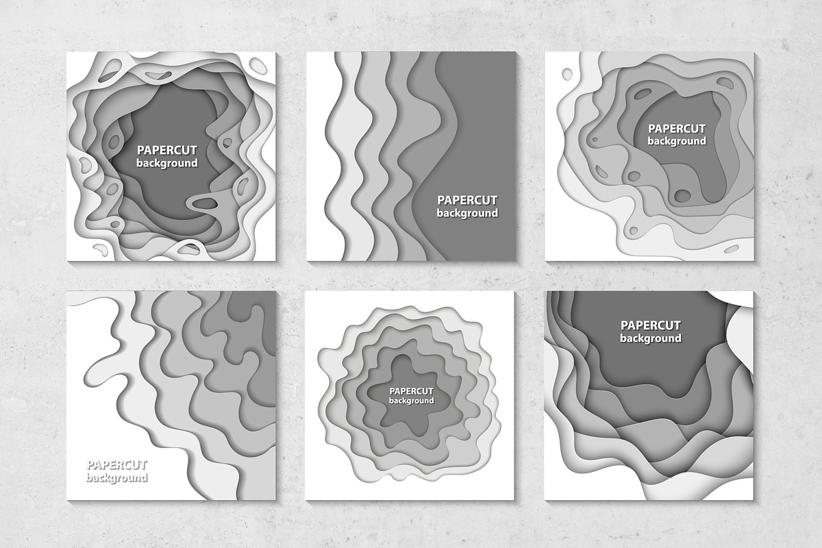 100 paper cut backgrounds, a Card Template by Akimo Mia (Photo 2 of 5)