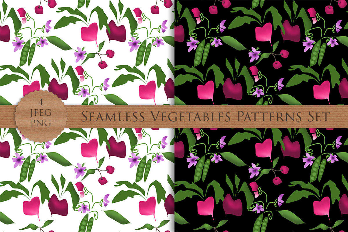 SALE! VEGETABLES seamless patterns, a Pattern Graphic by Futurel (Photo 3 of 3)
