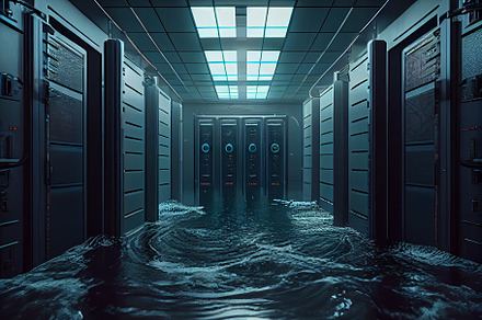 flooded server room