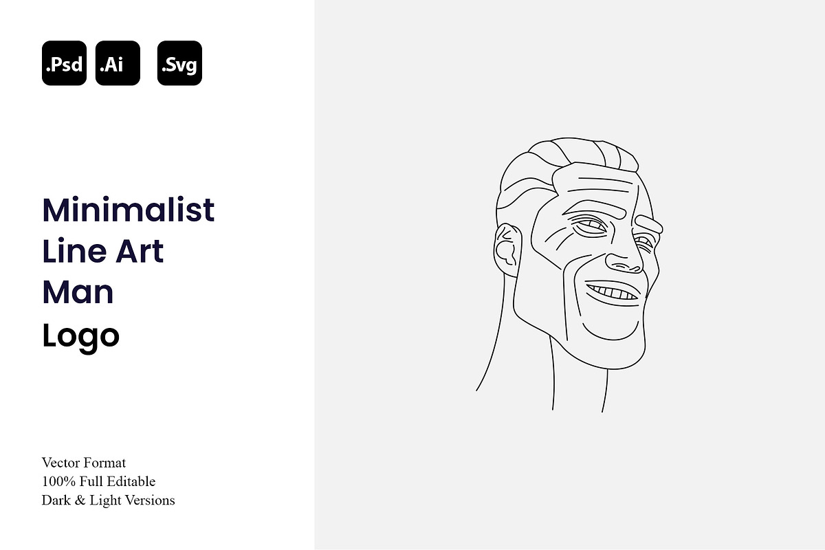 Minimalist Line Art Man Logo, a Branding & Logo Template by Luxury Logos (Photo 1 of 4)