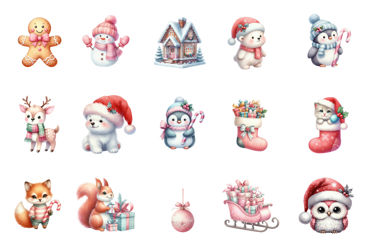 Cute Christmas clipart, an Illustration by Designworld (Photo 2 of 6)