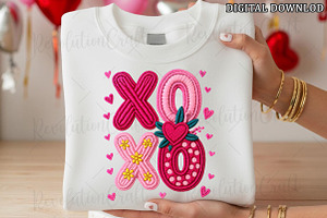Yarn Crochet XOXO Valentine PNG, an Illustration by OK Design