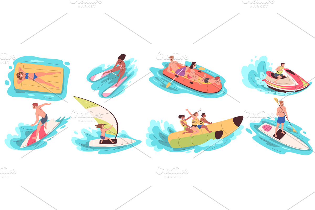 People water activities. Man woman, a Sport Illustration by Stock-Smart-Start