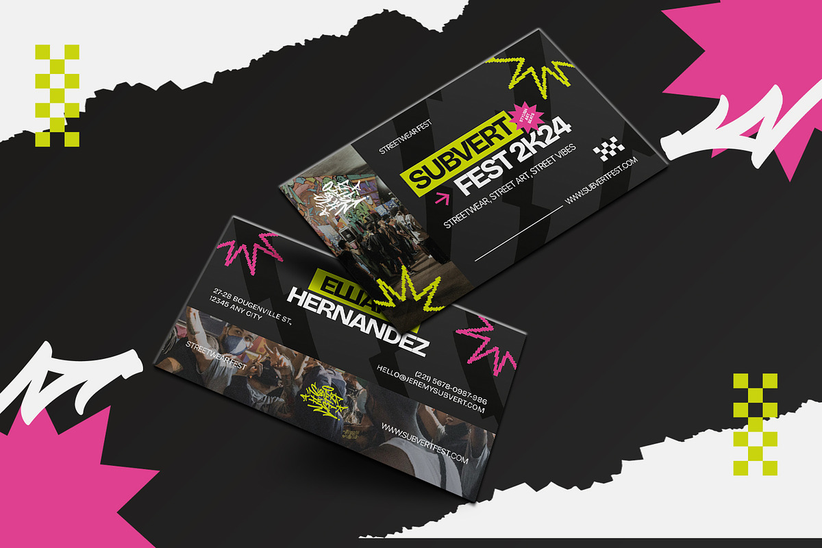 Subvert Fest - Business Card, a Business Card Template by StreaksideStd (Photo 2 of 3)