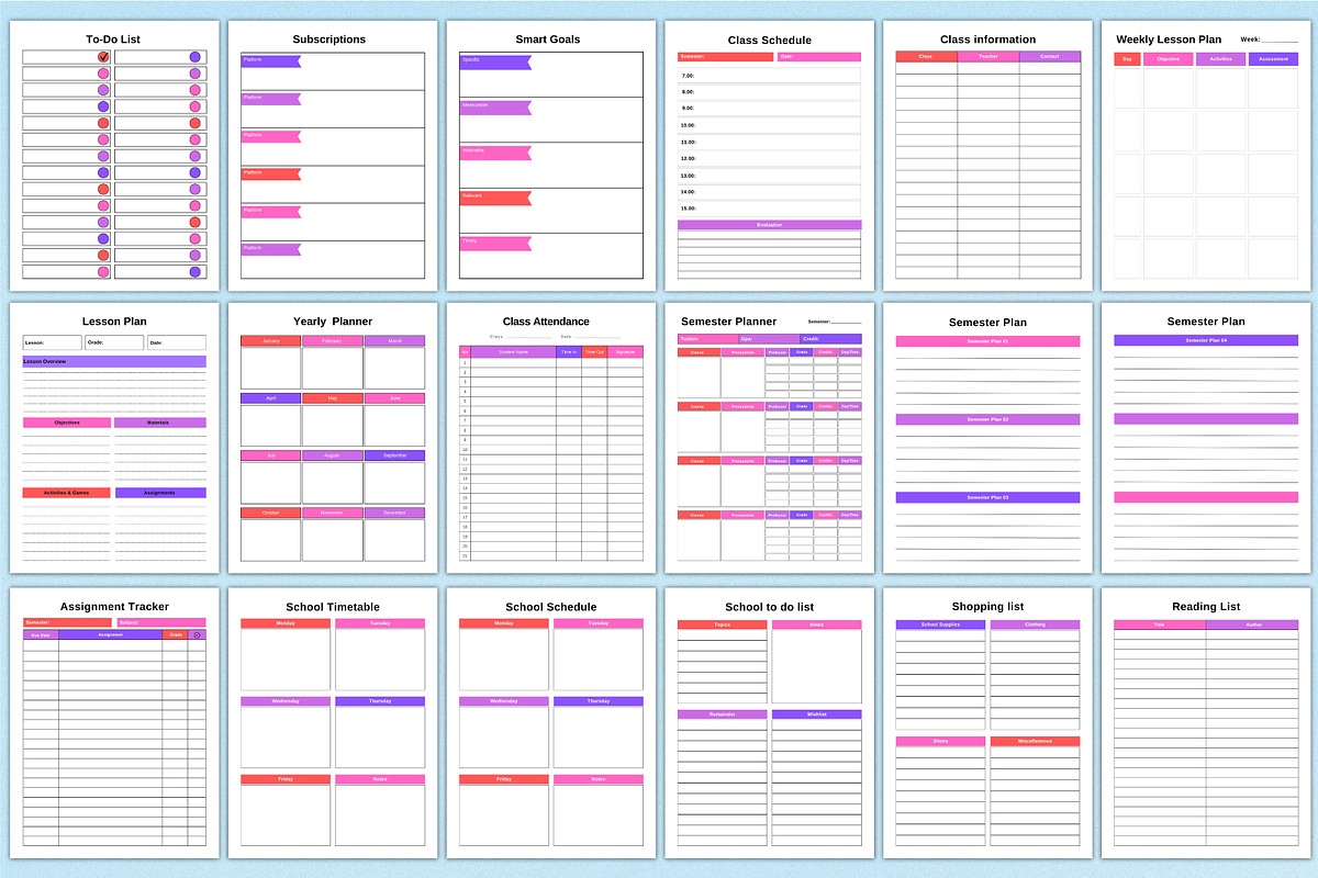 2026 Back To School Planner Canva, a Stationery Template by Shumaya (Photo 3 of 7)