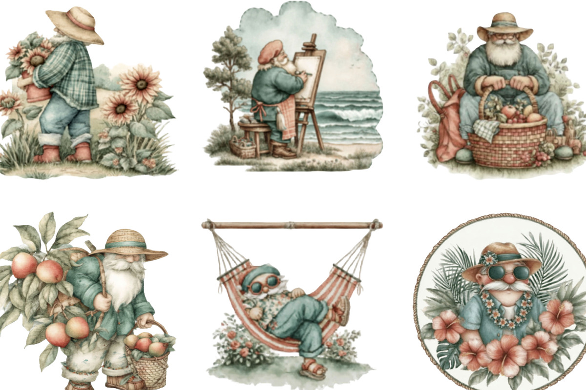 Whimsical Summer Grandpa Clipart, an Illustration by Designking (Photo 2 of 5)