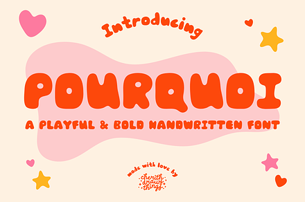 POURQUOI – Handwritten Display Font, a Handwritten Font by CherithDrawsThings