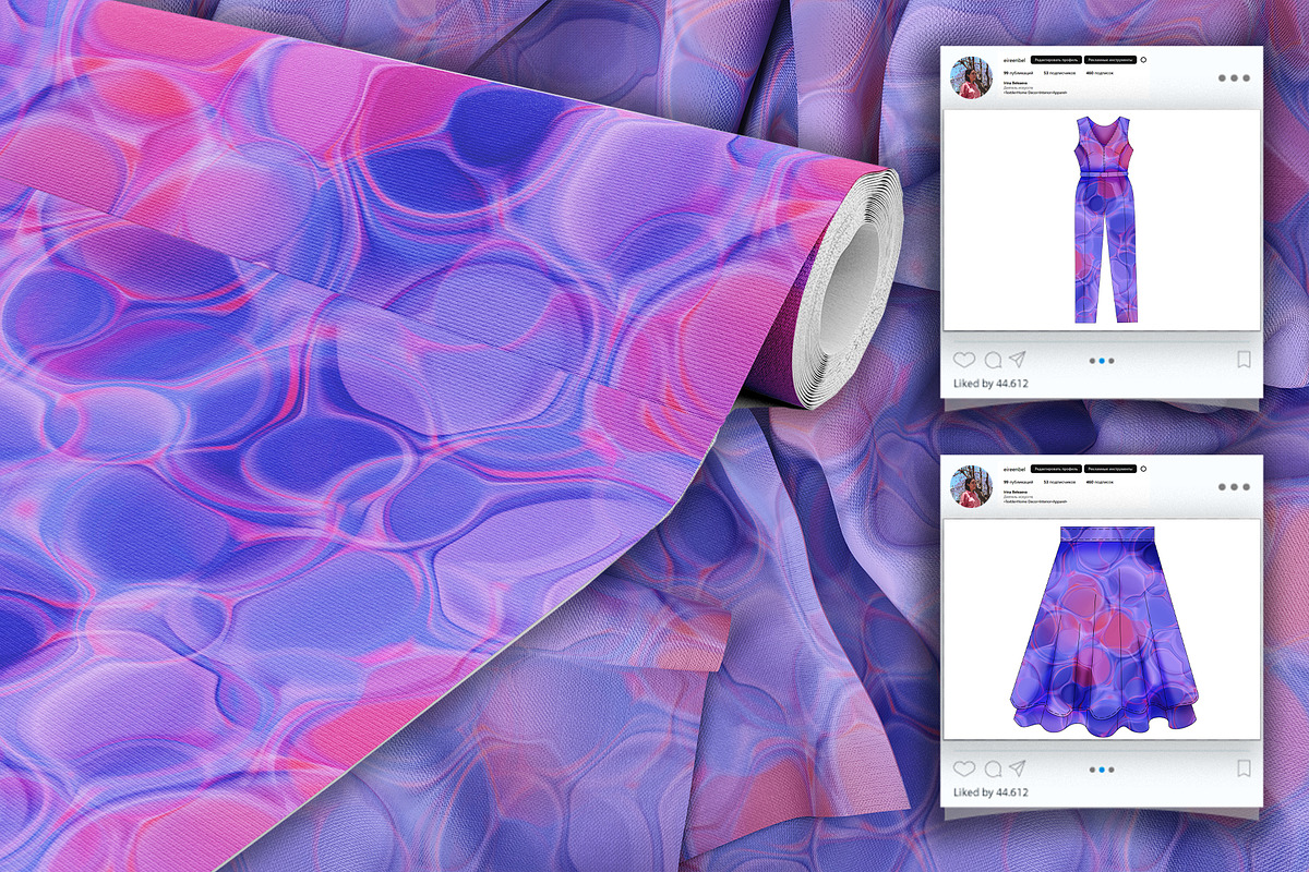 Flowing Fluidity: Set of Patterns, a Decorative Illustration by EireenBel (Photo 3 of 13)