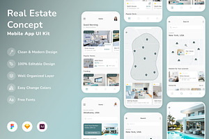 Real Estate Concept App UI Kit, an UI Kit Template by Betush