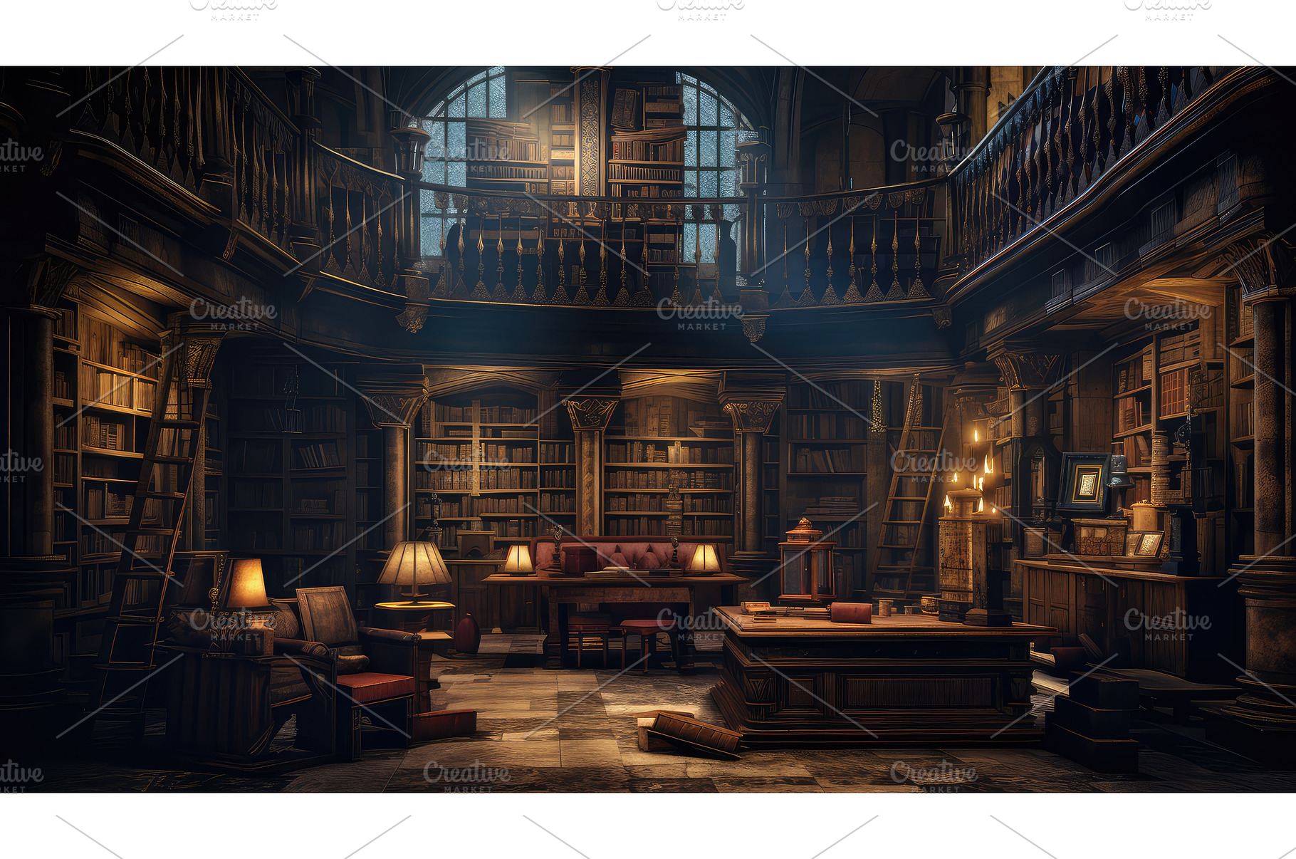 scrolls medieval library ai, a Business Photo by pikepicture