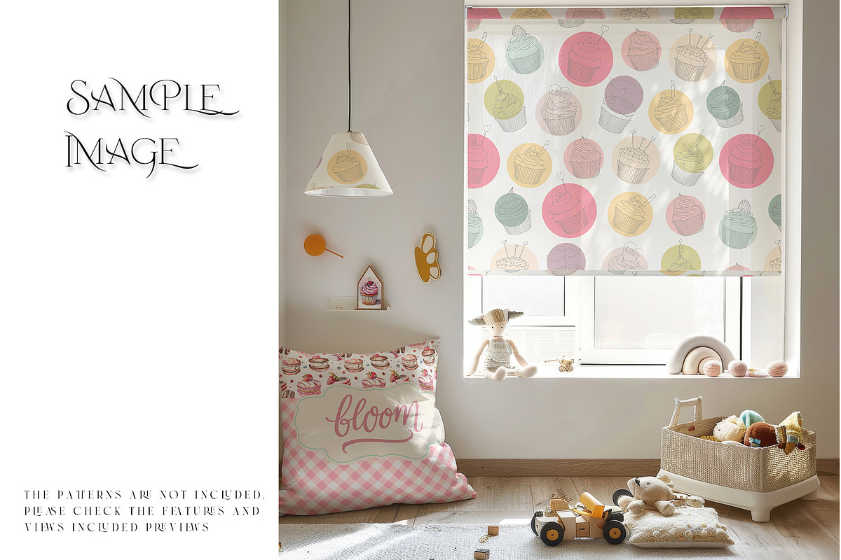 Nursery Roll Blinds & Pillow Mockups, a Household Mockup by mock-ups (Photo 7 of 14)
