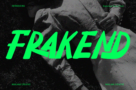 Frakend Handwritten Display Font, a Sans Serif Font by Maulana Creative