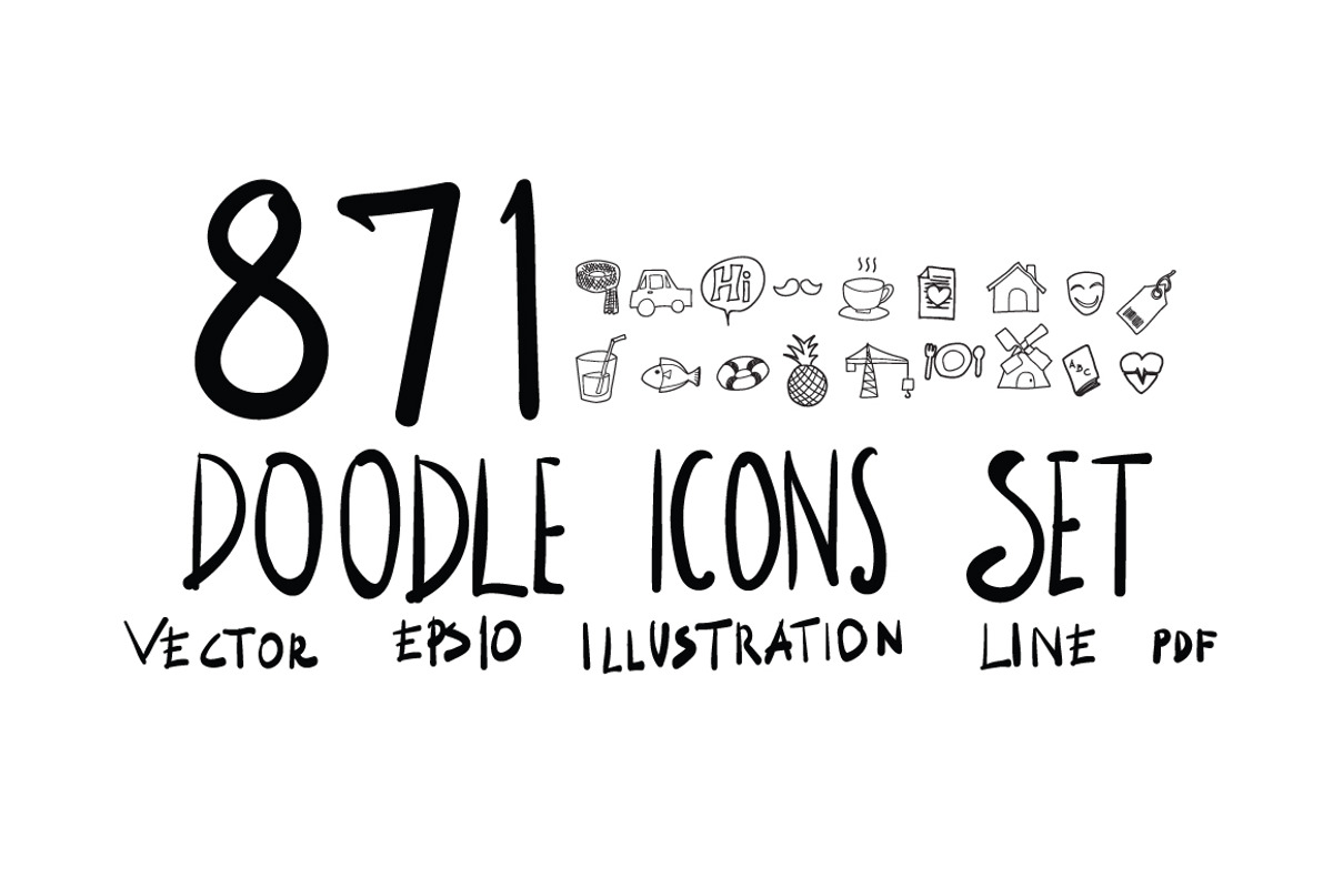 871 Hand Draw doodle icons set, an Outline Icon by TKDoodle (Photo 1 of 19)