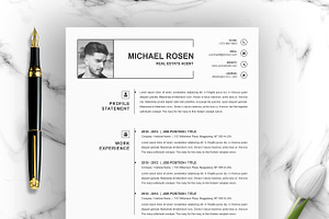 One Page Clean Resume / CV Template, a Resume Template by ResumeInventor