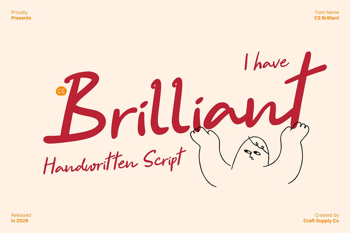 CS Brilliant – Handwritten Font, a Script Font by Craft Supply Co. (Photo 1 of 8)