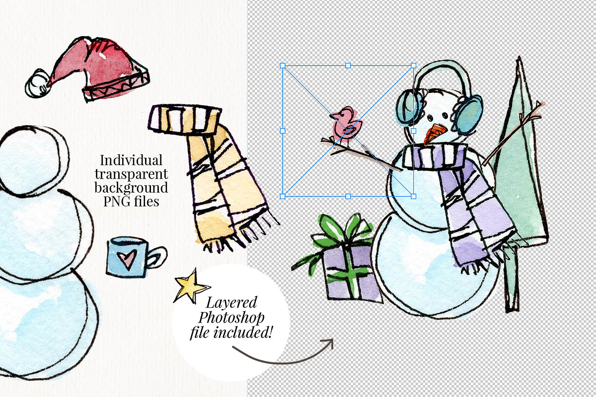 Build Your Own Cute Snowmen, an Illustration by Chelsea Bromley (Photo 4 of 6)