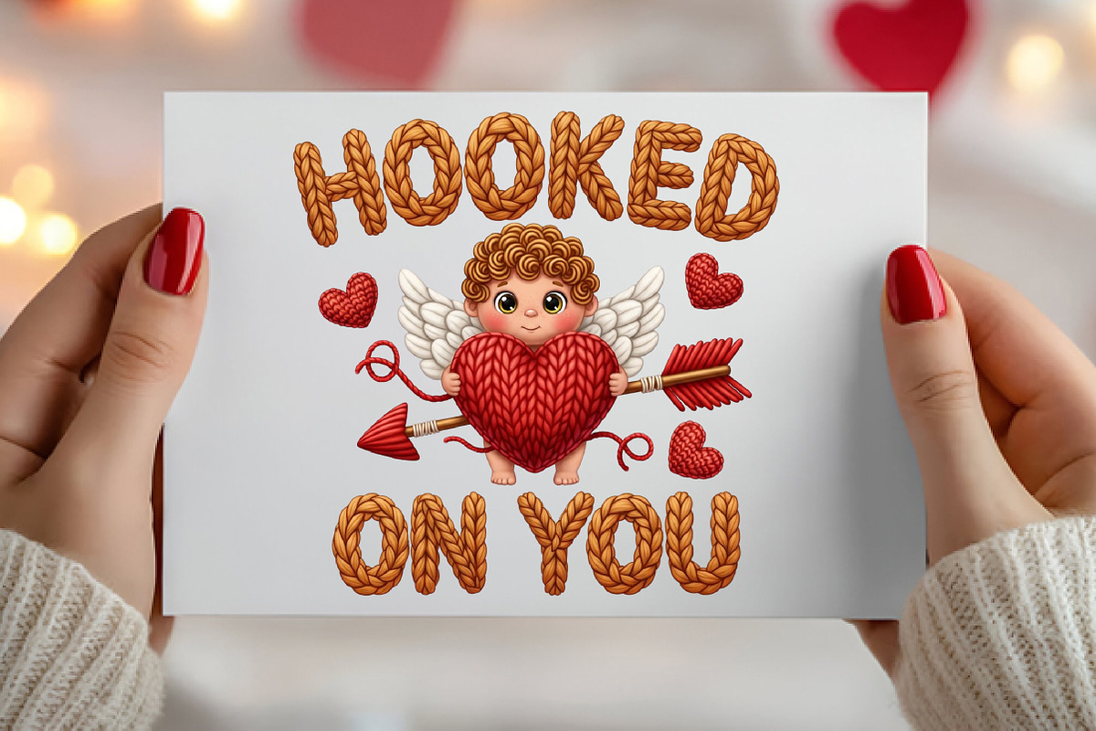 Knitted Hooked Cupid Valentine PNG, an Illustration by Canvas Craft (Photo 6 of 7)