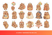 50 Kawaii Capybara Birthday Clipart, an Animal Illustration by Luxe (Thumbnail 2 of 4)
