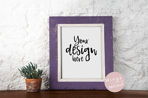 Rustic Purple 8x10 Pic Frame Mockup