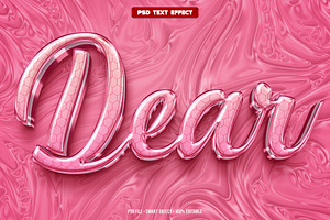 Dear 3D editable text effect, a Layer Style Add-On by Hello Muh